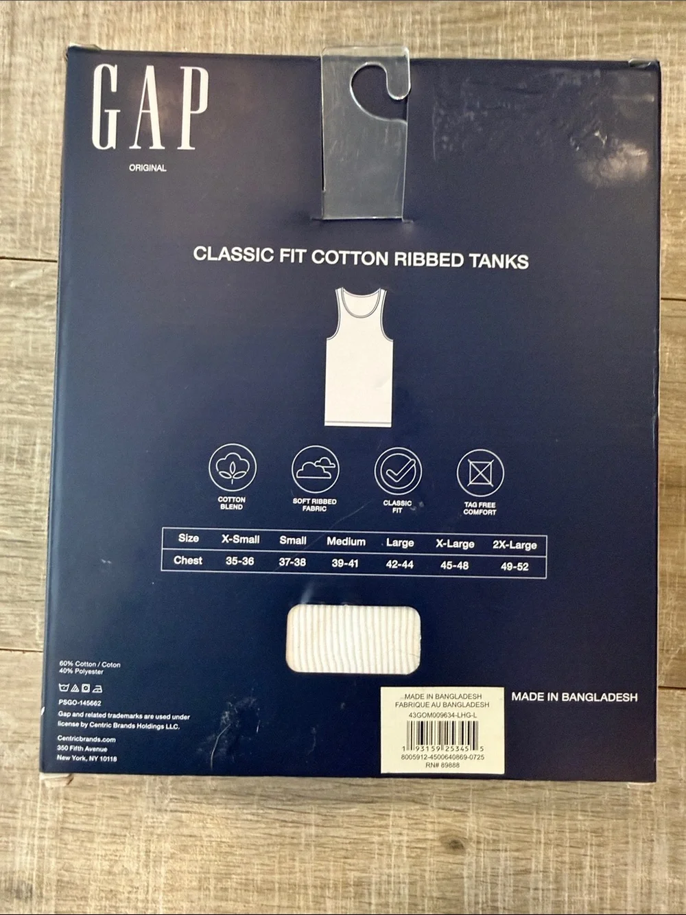 GAP Men’s Classic Fit Cotton Ribbed Tanks - 2 White 1 Black & 1 Gray 4 pack NWT